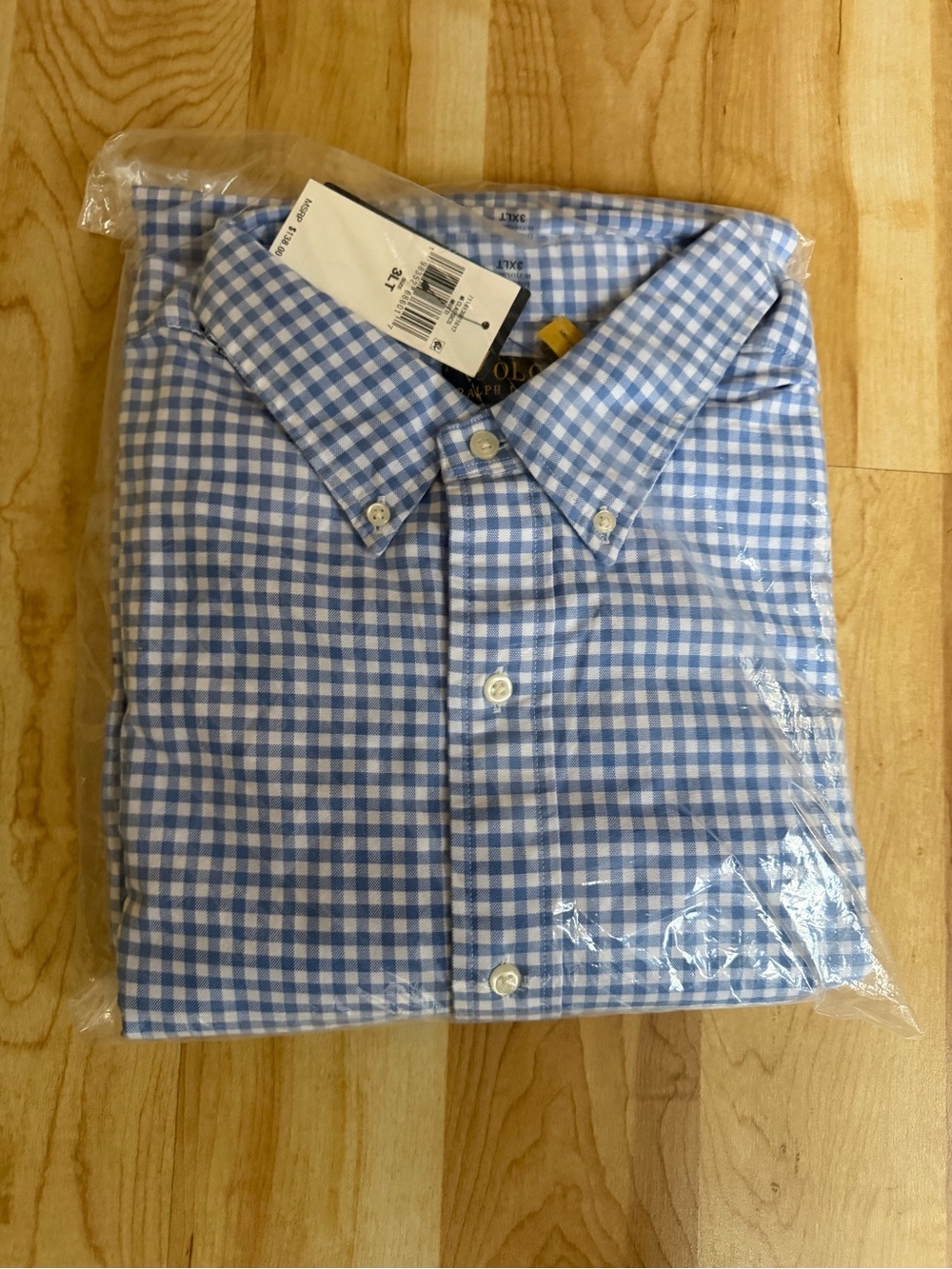Polo Ralph Lauren Blue Gingham Button-Down Men's Shirt Classic Fit